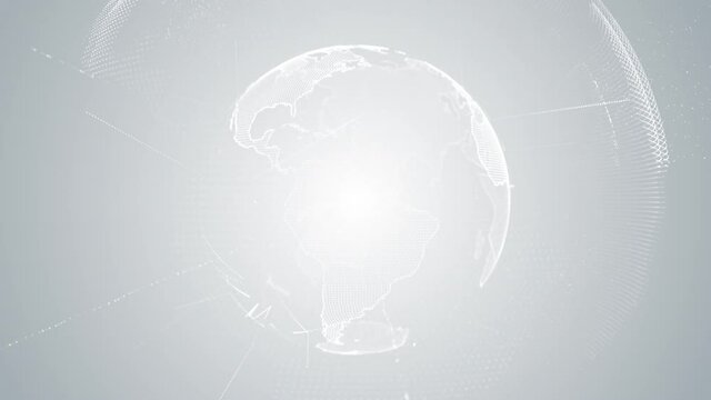 Digital Clouds Earth rotating animation 3D rendering scientific growth data network planet earth rotating Digital data globe