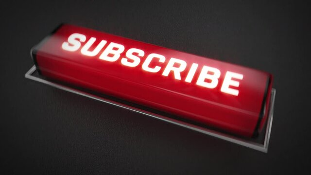 Subscribe keyboard key button concept, social media page, loopable animation