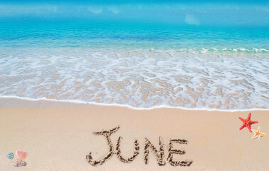 June on a tropical beach