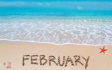 February on a tropical beach