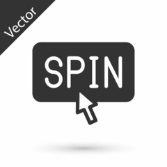 Grey Slot machine spin button icon isolated on white background. Vector