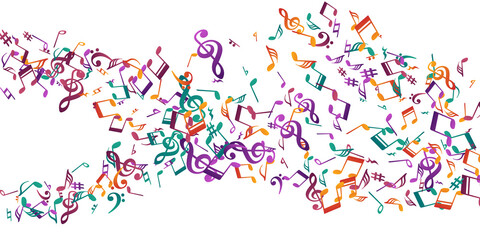 Musical note symbols vector wallpaper. Sound