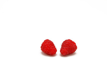 raspberry berries isolated on white background