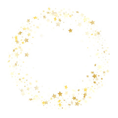 Obraz na płótnie Canvas Flying gold star sparkle vector with white background.