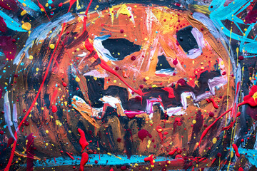 halloween pumpkin colorful abstract blood drawing art project