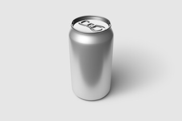 350ml Energy drink soda can mockup template isolated on light grey background. High resolution.