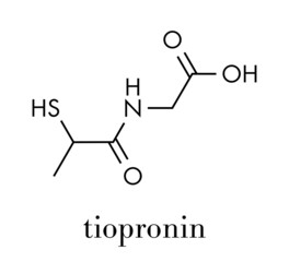 Tiopronin cystinuria drug molecule. Has orphan drug status.  Skeletal formula.