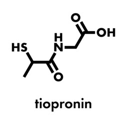 Tiopronin cystinuria drug molecule. Has orphan drug status.  Skeletal formula.