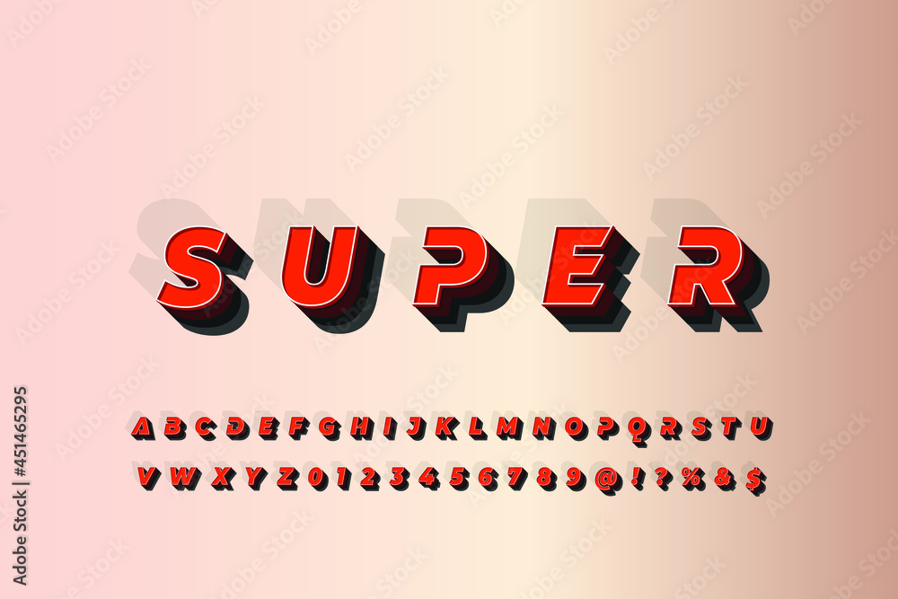 Poster font typeface vector typography creative font and numbers design concept. vector illustration modern