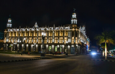 Fototapeta na wymiar The Gran Teatro at night, Havana, Cuba
