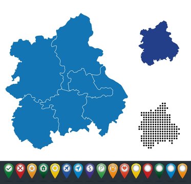 Set maps of West Midlands regions