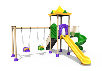 3d realistic playground park ​isolated on white background
