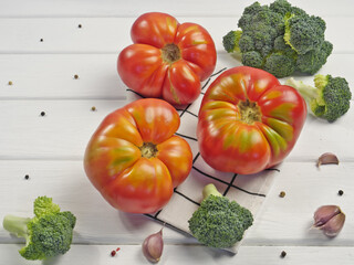 vegetables on a wooden background