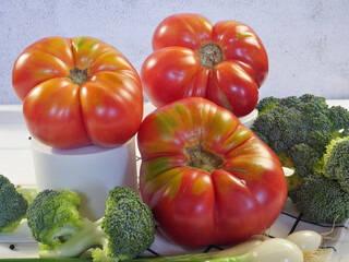 tomatoes and cucumbers