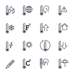 set of Temperature elements symbol template for graphic and web design collection logo vector illustration