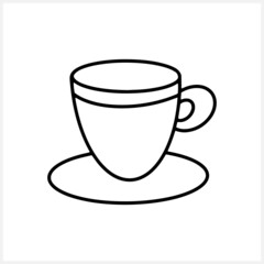 Doodle coffee cup isolated on white. Sketch vector stock illustration. EPS 10
