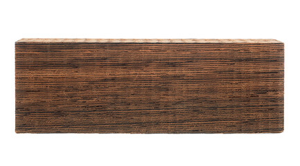 Wooden plank isolated on a white background. Wenge wood.