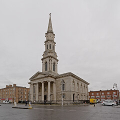 Fototapeta na wymiar St. George`s Church, Dublin, designed by Francis Johnston