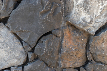 Textura de pared de piedra natural de basalto