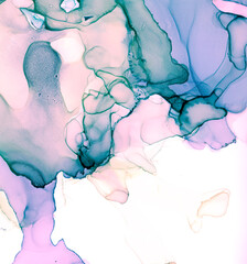 Alcohol Ink Texture. Oil Light Artistic Wall. Mix
