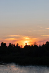 sunset over the river