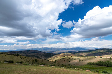 Spectacular view of the wonderful grass mountains within the borders of Kelkit, Gumushane