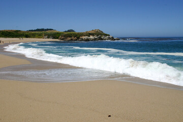 Beautiful Beach in Carmel California with Clear Blue Skies