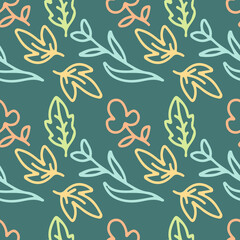 Artistic floral seamless patterns. Vector design for paper, cover, fabric, and other users. Vintage style.