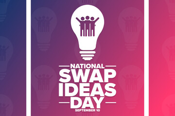 National Swap Ideas Day. September 10. Holiday concept. Template for background, banner, card, poster with text inscription. Vector EPS10 illustration.