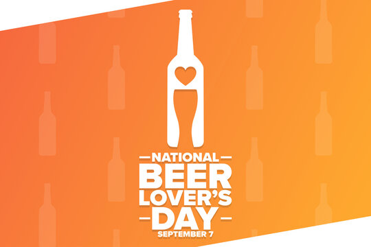 National Beer Lover’s Day. September 7. Holiday concept. Template for background, banner, card, poster with text inscription. Vector EPS10 illustration.