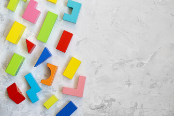 Multicolored cubes on a light background