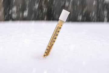 thermometer in the snow