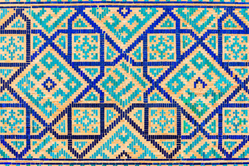 Registan mosaic pattern design background, Samarkand