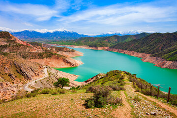 Hisorak water reservoir near Shahrisabz, Uzbekistan