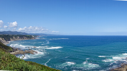 Fototapeta na wymiar Landscape of the Asturian coast from Cabo Vidio. Spain