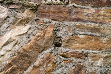 Texture of old stone bricks and cement