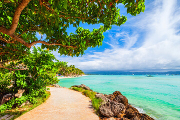 Rocky beach in Boracay island, Philippines