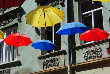 red umbrella on the street