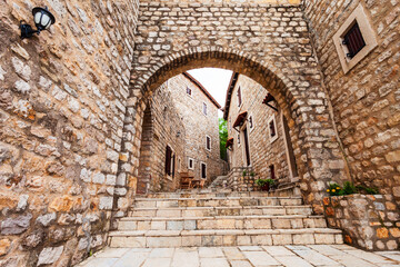 Obraz premium Street in Ulcinj old town, Montenegro