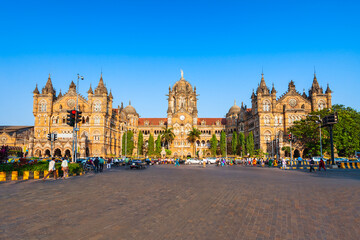 Fototapeta na wymiar Chhatrapati Shivaji Terminus in Mumbai, India