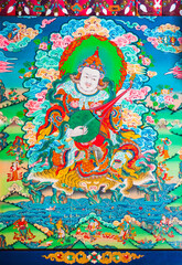 Fototapeta na wymiar Tengboche Monastery painting in Nepal