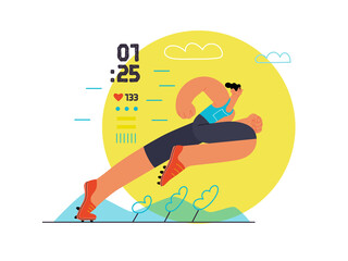 Runners - a man running and exercising outside