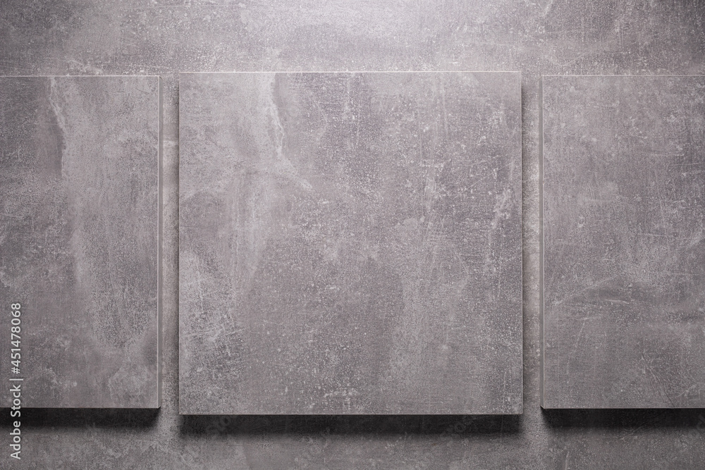 Wall mural abstract grey background texture at table or wall. picture frame at gray wall background