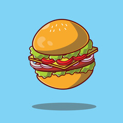 Burger Food Flat Icon Vector Design