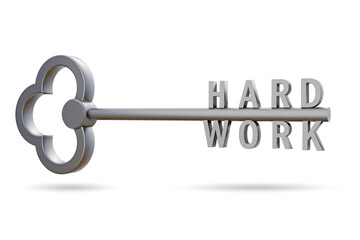 Concept of hard work with key