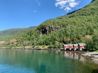 Fototapeta na wymiar Green fiord in Norway