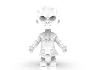 Horror cartoon character white walkers ona white background 3D-Rendering