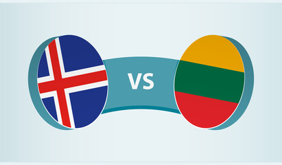 Iceland versus Lithuania, team sports competition concept.