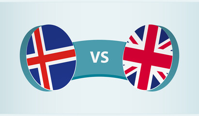 Iceland versus United Kingdom, team sports competition concept.