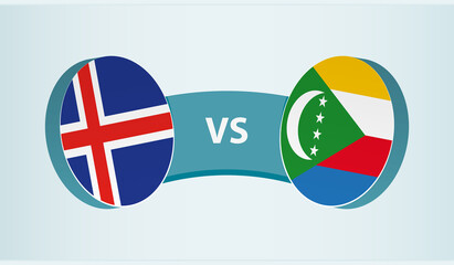 Iceland versus Comoros, team sports competition concept.